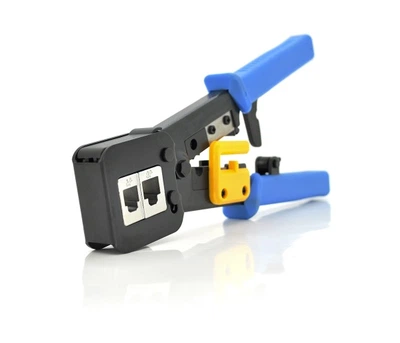 Кримпер Yugtorg HY-376Z с храповиком для обжимки RJ-45 8P8C, RJ-12/11 6P6C 4P/6P/8P обрезка сквозных коннекторов 11520