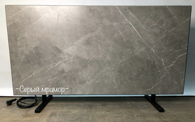 Обогреватель керамический панельный с кнопкой SunCeramic CH-1000 на 20 кв.м 60х120х1.2 см Серый мрамор (764-Серый мрамор)