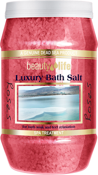 Сіль Мертвого моря для ванни Aroma Dead Sea Luxury Bath Salt Троянда 1300 г (7290006794598)