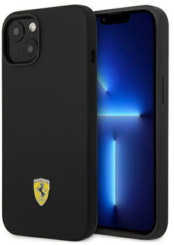 Панель Ferrari Metal Logo для Apple iPhone 14 Plus Чорний (3666339063214)