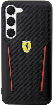 Etui plecki Ferrari Carbon Contrast Edges do Samsung Galaxy S23 Plus Black (3666339114619)