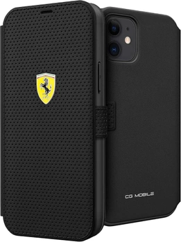 Etui z klapką Ferrari Book On Track Perforated do Apple iPhone 12 mini Black (3700740492604)