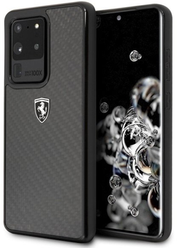 Панель Ferrari Carbon Heritage для Samsung Galaxy S20 Ultra Чорний (3700740473405)