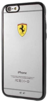 Панель Ferrari Racing Shield для Apple iPhone 6/6S Прозорий чорний (3700740375662)
