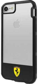 Etui plecki Ferrari Racing Shield do Apple iPhone 7/8 Transparent black (3700740394106)