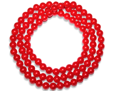Бусины FROM FACTORY BFD пластмассовые на колье Ø10мм/100см Красный