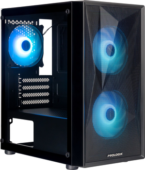 Корпус Prologix E102 Tempered Glass&Mesh Black