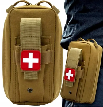 Тактична медична поясна сумка аптечка пісочна 3DTOYSLAMP