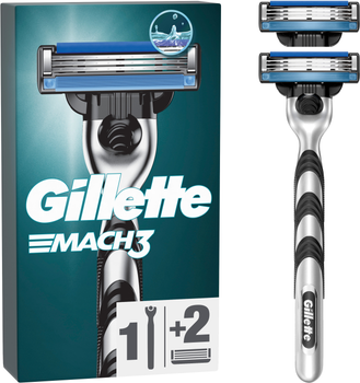Станок для гоління чоловічий (Бритва) Gillette Mach3 з 2 змінними картриджами (7702018020676)