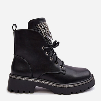 Жіночі зимові черевики низькі Melenope 39 Чорні (5905677932249)