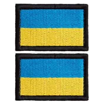 Набір шевронів 2 шт з липучкою Прапор України, вишитий патч 3,5х5,3 см