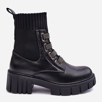 Жіночі зимові черевики високі Kasseis 39 Чорні (5905677922776)