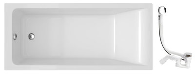 Ванна акриловая Kolo SUPERO 180x80 (5362000) + ножки SN14 + Сифон для ванны VIEGA 285357 (комплект)