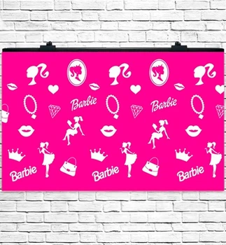 Праздничный плакат "Barbie pink" размер - 75х120 см.