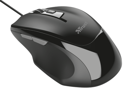 Мышь Trust Voca Comfort, Black, USB, оптическая, 800/1200/1600/2400 dpi, 6 кнопок, 1.6 м (23650)