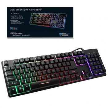 Игровая компьютерная клавиатура Keyboard ZYG-800/3487 ведущая светодиодная подсветка
