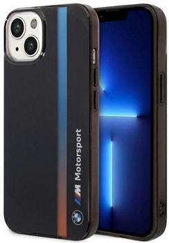 Панель BMW Tricolor Stripe для Apple iPhone 14 Чорний (3666339067687)