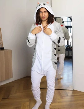 Піжама кігурумі чоловіча Kigurumi Кіт Чи Сірий L 165-175 см. (1031/1)