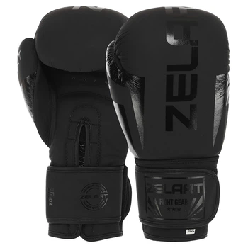 Перчатки для бокса кожаные на липучке Zelart Elit Fight Gear 8291 12 унций Black