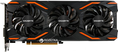 Відеокарта Gigabyte GeForce GTX 1080 Windforce OC 8GB GDDR5X (256bit) (1632/10010) (GV-N1080WF3OC-8GD) Б/В