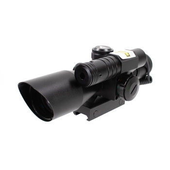 Оптичний приціл Aim Sports 2.5-10x40 з лазерною підсвіткою та прицільною сіткою MIL-DOT JDNG251040G-N