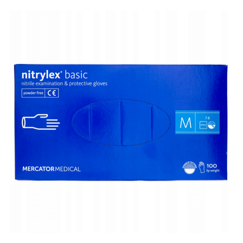 Нітрилові рукавички NITRYLEX Basic (розмір M), 100 шт