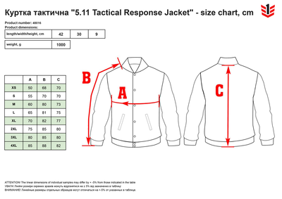 Куртка тактическая 5.11 Tactical Response Jacket 48016-890 S Sheriff Green (2000000139234)