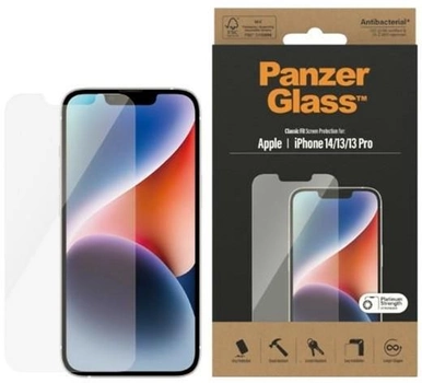 Захисне скло PanzerGlass Classic Fit для Apple iPhone 14 / 13 Pro / 13 6.1" антибактеріальне (5711724027673)