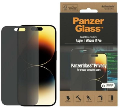 Захисне скло PanzerGlass Classic Fit для Apple iPhone 14 Pro 6.1" антибактеріальне (5711724127687)