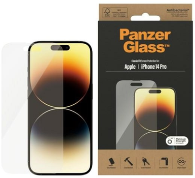 Szkło ochronne PanzerGlass Classic Fit do Apple iPhone 14 Pro 6.1" antymikrobowe (5711724027680)
