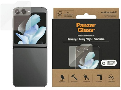 Szkło ochronne PanzerGlass Classic Fit do Samsung Galaxy Flip 5 SM-F731 antymikrobowe (5711724073373)