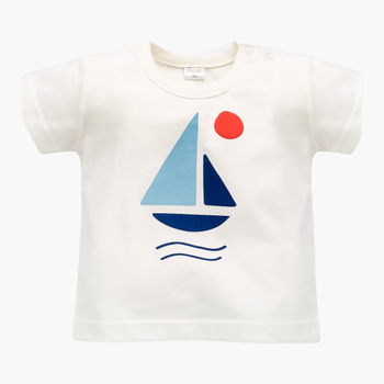 Koszulka chłopięca Pinokio Sailor 74-76 cm Ecru-Print (5901033304101)