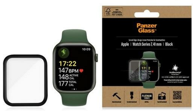 Szkło ochronne Panzer Glass Curved do Apple Watch 7 41 mm antymikrobowe Black (5711724020186)