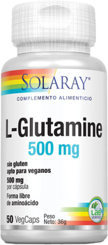 Амінокислота Solaray L Glutamine 500 Mg 50 капсул (76280376678)