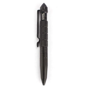 Тактическая ручка со стеклобоем Laix B2-H из авиационного алюминия, черная (100252)