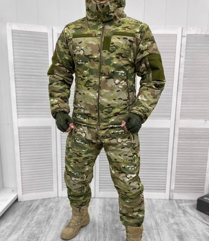 Армійський зимовий водонепроникний костюм Softshell (куртка та штани) на флісі та синтепоні (Камуфляж Мультикам) XXL