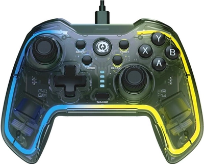 Проводной геймпад Canyon Brighter GP-02 Wired RGB 4in1 PS3/Android BOX-TV/Nintendo Crystal (CND-GP02)