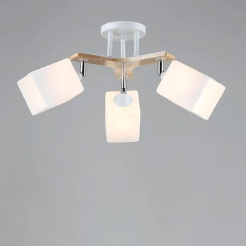 Люстра потолочная Light House SR-19205/3 WT+WOOD D540*H270 E27 белый + дерево