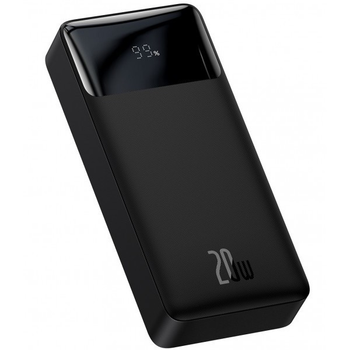 Павербанк 20000 mAh 20W із швидкою зарядкою Baseus Bipow Digital Display Портативний акумулятор зовнішній акумулятор 2USB/1Type-C. QC Чорний