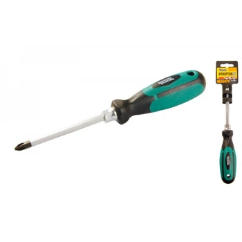 Отвёртка крестовая РН2*100 усиленная MASTERTOOL GM (45-8210)