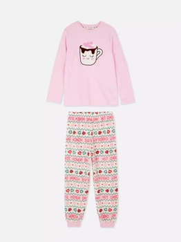 Пижама (кофта+штаны) флисовая розовая Chocolate Primark 128см (400093589)