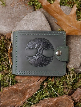 Зажим для денег Turtle Comfort Дерево жизни кожа crazy hours 9.8х8.3 см Зеленый