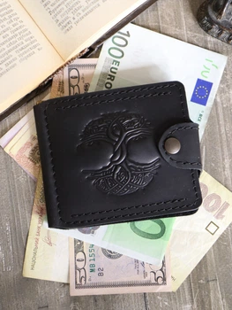 Зажим для денег Turtle Comfort Дерево жизни кожа crazy hours 9.8х8.3 см Черный