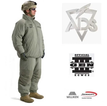 Зимний военный комплект армии США ECWCS Gen III Level 7 Primaloft Брюки + Куртка до -40 C размер Medium Long