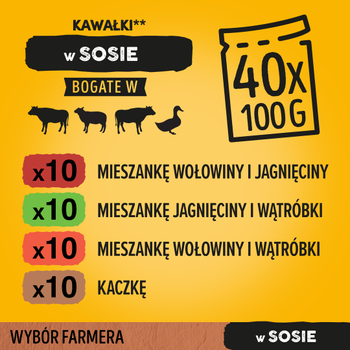 Mokra karma dla psów Pedigree Jag/Kaczka/Wołowina 40 x 100 g (4770608261283)