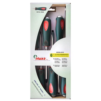 Набор отверток ударных шлиц и крест. 6 предм. HANS (06500-6VG)