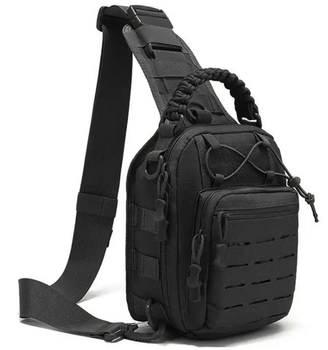 Сумка-рюкзак тактична однолямкова MHZ ZE014, чорна