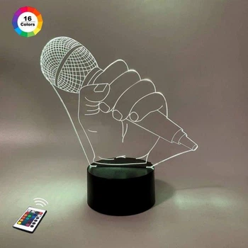 Ночник-светильник 3D "Микрофон" 25х15 см 3DTOYSLAMP (2000002619963)