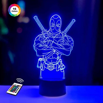 Нічник-світильник 3D "Дедпул 5" 3DTOYSLAMP 14х26 см (osv0001185)