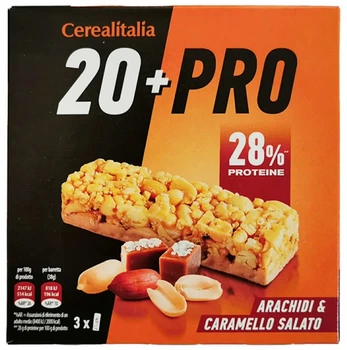 Батончик Cerealitalia зерновий 20+pro арахіс & солона карамель 114 г (8000020198169)